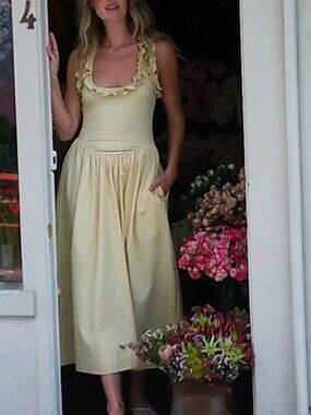 NWT ROAME Paloma Maxi Dress S/M/L Sunshine Yellow